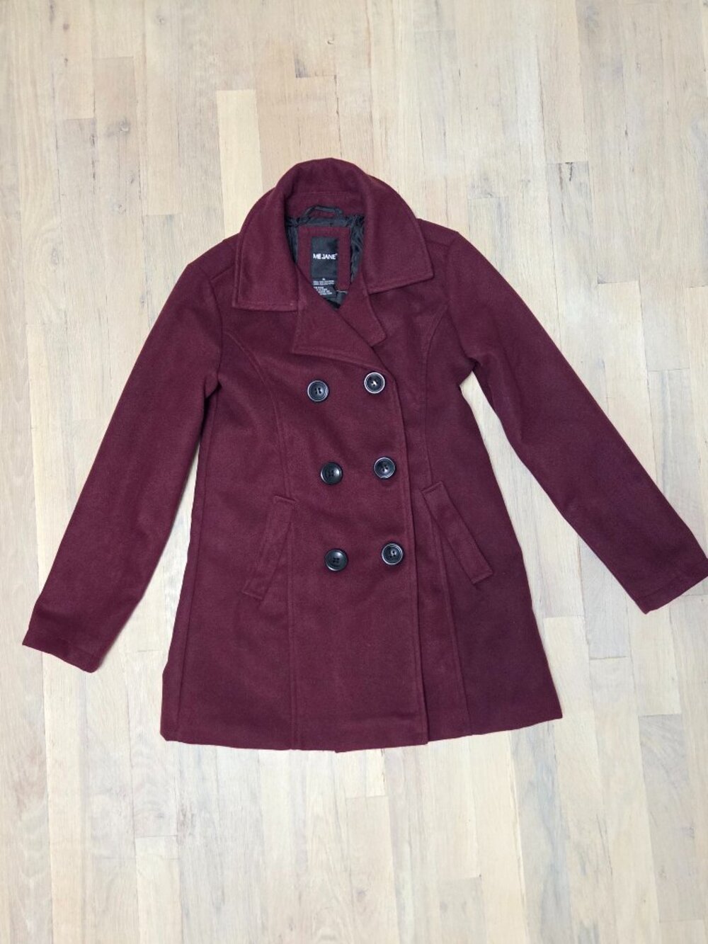 NWT Me Jane Wine Double Breasted Peacoat Girls 16 XL / Fits Womens XS